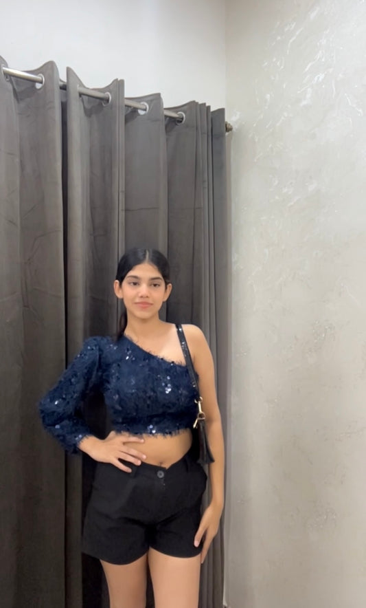 Glimzy Furry Sequin Top