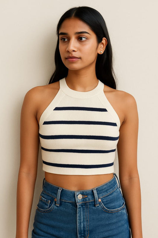 lushie striped crop top