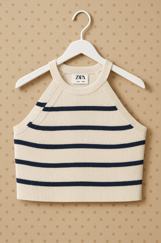 lushie striped crop top